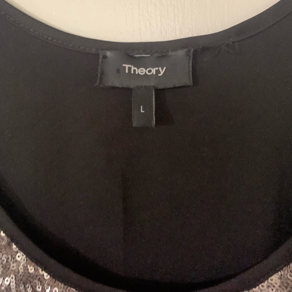 LIKE NEW THEORY Silver Sequin Tank, sz Large (also fits medium) - Picture 5 of 10